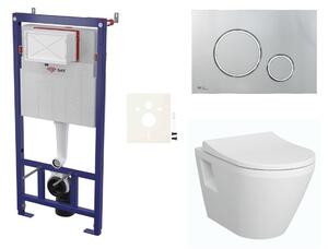 Cenově zvýhodněný závěsný WC set SAT do lehkých stěn / předstěnová montáž+ WC VitrA Integra SIKOSSINTRE71K