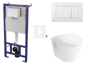 Cenově zvýhodněný závěsný WC set SAT do lehkých stěn / předstěnová montáž+ WC VitrA Integra SIKOSSINTBO20K