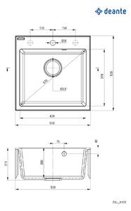 Deante Evora, 1-komorový granitový dřez 500x500x216 mm, bílá, DEA-ZQJ_A103