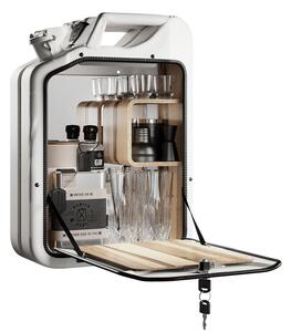 Minibar / kanistr - Bar Cabinet, Moscow white, 6 variant - Danish Fuel Varianta: Smoked Oak