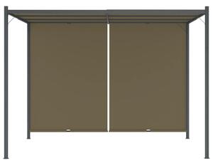 Zahradní altán se zatahovací střechou 3 x 3 m taupe 180 g/m²