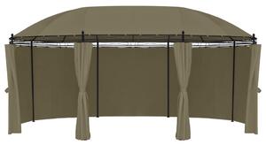 Altán se závěsy 520 x 349 x 255 m taupe 180 g/m²