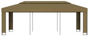 Altán s dvojitou střechou 3 x 6 m taupe 180 g/m²
