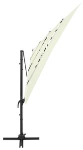 4stupňový zahradní slunečník hliníková tyč pískový 250 x 250 cm