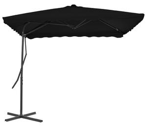 Zahradní slunečník s ocelovou tyčí černý 250 x 250 x 230 cm