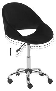 Sametová kancelářská židle černá SELMA