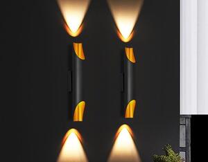 Abigali Straight nástěnné svítidlo 2x40 W černá-zlatá KGDE14