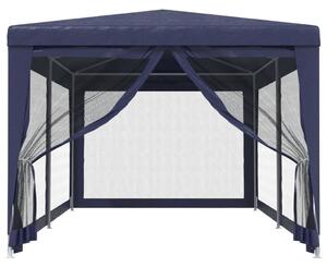 Party stan se 6 síťovanými bočnicemi modrý 3 x 6 m HDPE