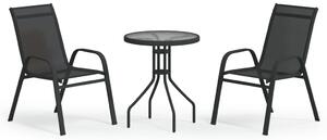3dílný zahradní bistro set černý