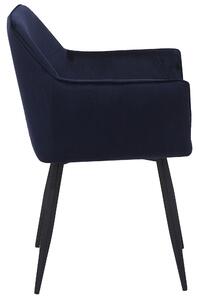 Umělý samet Jídelní židle Sada 2 ks Tmavě modrá JASMIN