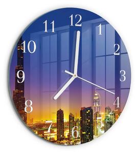 Skleněné hodiny na stěnu Horizont Dubaj zsob-fi30-00081430