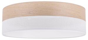 Stropní svítidlo Wood, 1x béžová dubová dýha/bílé plastové stínítko, (bílé plexisklo), (fi 50cm)