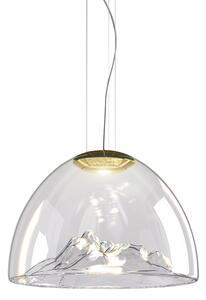 Axo light SPMOUNTACSORLED Mountain View, designové svítidlo z foukaného čirého skla / zlatá, 16W LED stmívatelné, prům. 55cm