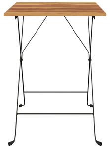 Skládací bistro stůl 55 x 54 x 71 cm masivní teak a ocel