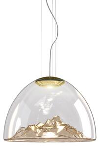 Axo light SPMOUNTAAMORLED Mountain View, designové svítidlo z foukaného ambrového skla / zlatá, 16W LED stmívatelné, prům. 55cm