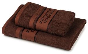 Sada Bamboo Premium osuška a ručník tmavě hnědá, 70 x 140 cm, 50 x 100 cm