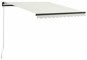 Ručně zatahovací markýza s LED světlem 300 x 250 cm krémová