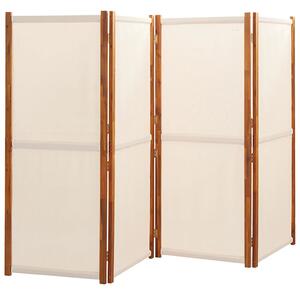 4dílný paraván krémově bílý 280 x 180 cm