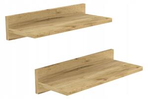 Police laminovaná deska HWS FURNITURE 40 x 15 cm dub craft zlatý