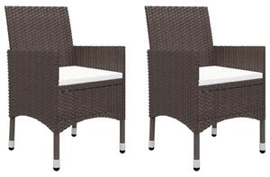 3dílný zahradní bistro set polyratan a tvrzené sklo hnědý