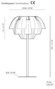 Axolight Plumage PT 180, stojací designová lampa ze zeleného textilu, 6x70W, výška 300cm