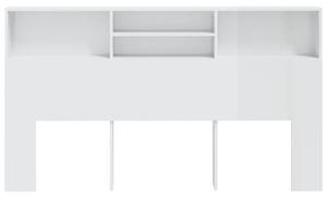 Čelo postele s úložným prostorem lesklé bílé 180x19x103,5 cm