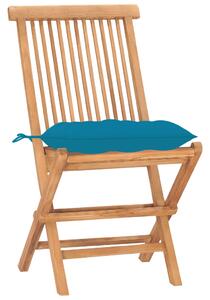 3dílný skládací zahradní jídelní set s poduškou masivní teak