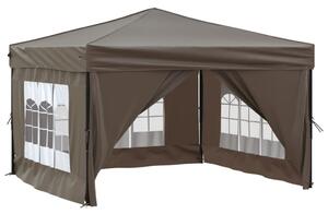 Skládací party stan s bočními stěnami taupe 3 x 3 m
