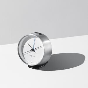 Nerezové hodiny s budíkem Henning Koppel, 10 cm, se stojánkem - Georg Jensen