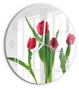 Skleněné hodiny na stěnu Tulipány zsob-fi30-00087148