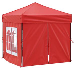 Skládací party stan s bočními stěnami červený 2 x 2 m