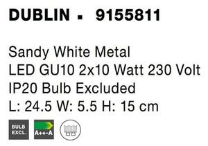 NOVA LUCE bodové svítidlo DUBLIN bílý kov GU10 2x10W 230V IP20 bez žárovky 9155811
