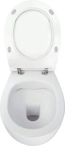 Deante Silia, závěsná wc mísa Rimfree + toaletní sedátko z duroplastu, bílá, CDLD6ZPW
