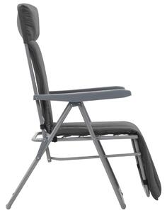 Skládací zahradní židle s poduškami - 2 ks | šedé