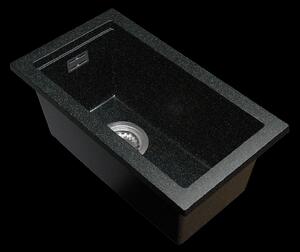 Gamma Decor 2850, 1-komorový granitový dřez 280x500x207 mm, černá se zlatými body, GMA-ZLE000177