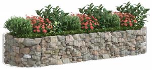 Gabionový vyvýšený záhon pozinkované železo 300 x 100 x 50 cm