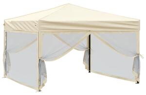 Skládací party stan s bočními stěnami krémový 3 x 3 m