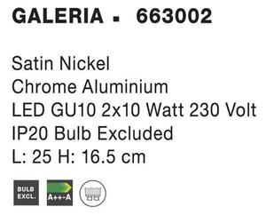 NOVA LUCE bodové svítidlo GALERIA nikl satén chromovaný hliník GU10 1x10W IP20 bez žárovky 663002