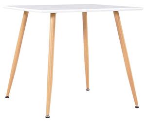 Jídelní stůl Ethen - bílý a dubový - MDF | 80,5x80,5x73 cm