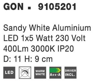 NOVA LUCE bodové svítidlo GON bílý hliník LED 5W 230V 3000K IP20 9105201