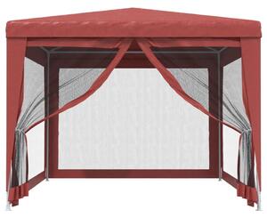 Party stan se 4 síťovanými bočnicemi červený 3 x 4 m HDPE