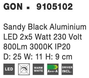 NOVA LUCE bodové svítidlo GON černý hliník LED 2x5W 230V 3000K IP20 9105102