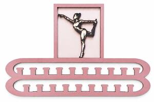 Z rodinné dílny Dřevěný věšák na medaile Gymnastika 45 cm – svítící