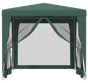Party stan se 4 síťovanými bočnicemi zelený 2,5 x 2,5 m HDPE