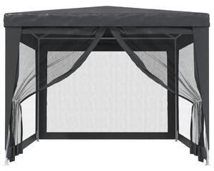 Party stan se 4 síťovanými bočnicemi antracitový 3 x 4 m HDPE