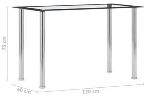 Jídelní stůl Towns - černo-průhledný - tvrzené sklo | 120x60x75 cm