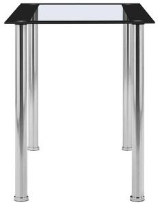 Jídelní stůl Towns - černo-průhledný - tvrzené sklo | 120x60x75 cm