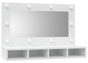 Zrcadlová skříňka s LED bílá 90x31,5x62 cm