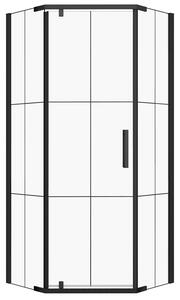 Novoterm Pětiúhelníkový sprchový kout NV-Metro 90x90, černý/transparent - bez vaničky
