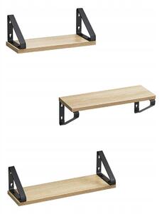 Police MDF deska Songmics 40 x 12 cm dub světlý